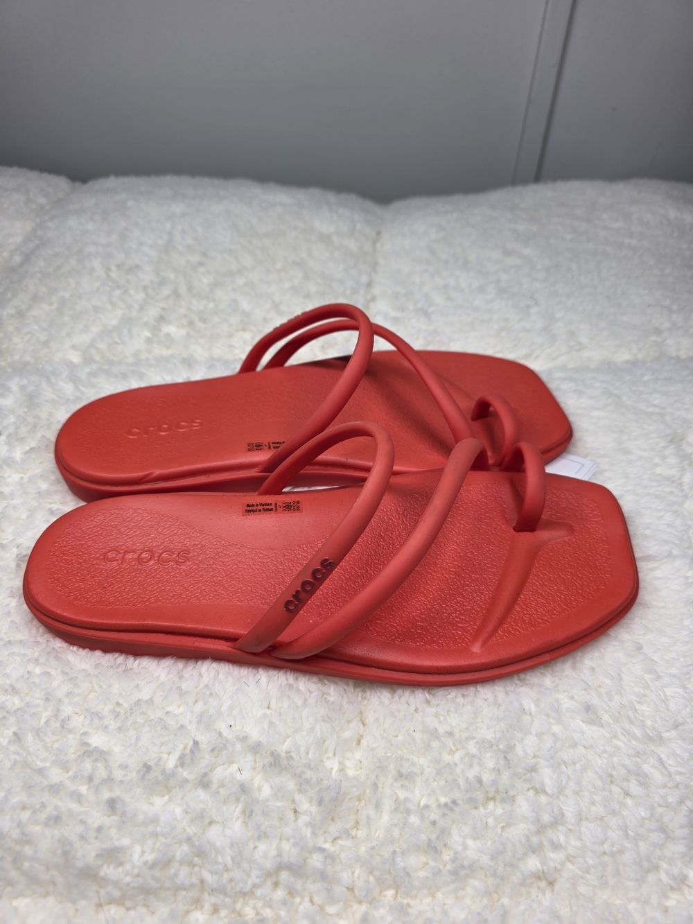 CROCS Women's Red Multi-Strap Slide Sandals